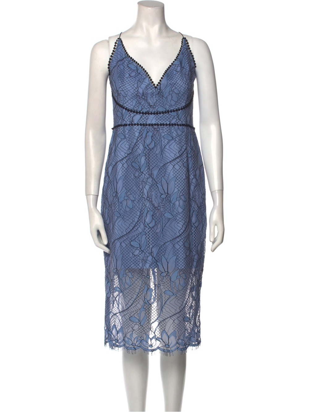 NICHOLAS Lace Mesh Midi Length Dress